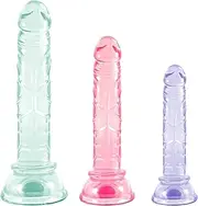 Plug Training Sets，XINBALE 3 Sizes Dildos with Strong Suction Cup Prostate Vaginal G-Spot Sex Toys for Beginners to Advanced Users