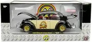 M2 1952 Beetle Deluxe Model Black with Cream Sides and Red Interior MoonEyes Limited Edition to 5250 Pieces Worldwide 1/24 Diecast Model Car 40300-110A