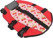 Dog Life Vest, Adjustable Red Tear Resistant Fashionable Dog Floatation Jacket High Buoyancy with Back Handle for Boating (L)