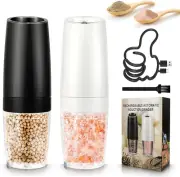 Gravity Electric Salt and Pepper Grinder Set of 2, Automatic Pepper Mill, USB Re