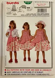Burda #9583 Funky Dress jacket Hat sizes 18 months- 7