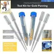 Gold Panning Tool Kit | Recover colour/flakes from pan | vial (x2) pipette (x4).