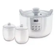Joyoung White Porclain Slow Cooker 1.8L with 3 Ceramic Inner Containers D-818S AU Model