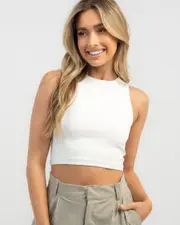 [Mooloola] Mooloola Women's Demi Tank Top in Cream 0 Cream