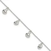 Sterling Silver Sea Shell 8In Plus 1In Ext. Anklet