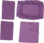[QUMIIRITY] Elegant Solid Color Bed Sheet Set 4pcs Pillow Cases Fitted Sheets King