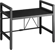 Aswalling Microwave Rack Adjustable Stand 2-Tier with Storage Shelf Heavy Duty with 6 Hooks