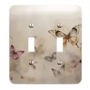 Delicate Watercolor Butterflies Light Switch Cover - Metal SwitchPlate, Multiple