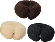 Ipetboom 3PCs Hair Bun Makers DIY Tool Styling Accessories for Curly Hair Bun Hair Donut Bun Holder Easy Buckle