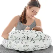 Safotad Nursing Pillow for Breastfeeding, Original Breastfeeding Pillows for Support Mom and Baby, Nursing Pillows with Adjustable Waist Strap, Pocket and Removable Soft Cover, White