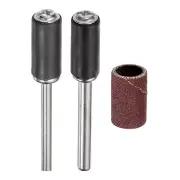 3pcs Sanding Drums Sleeves Set 1/4 Inch Grit 400 Sanding Sandpaper with Mandrel