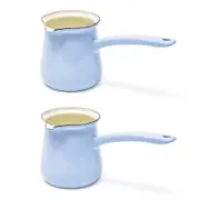 2PK Coffee Culture Enamel 300ml Turkish Coffee Pot Maker Stovetop Brewing Sky