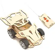 Kisangel 1 Set DIY Remote Controlled Racing Model Car Kit Assembled Sports Car for Safe Wood Material Stimulates Brainpower Practical Skills No Battery Included for Boys