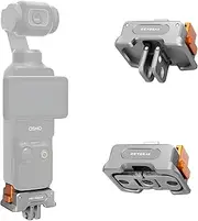 REYGEAK for DJI OSMO Pocket 3 Charging Adapter Base, Aluminum Alloy Type-C Charging Dock Fit Arca-Swiss Standard, Quick Release Mount with1/4'' Screw Hole,Foldable Dual Claws.