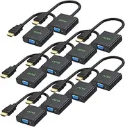 HDMI to VGA Adapter 10 Pack, UVOOI HDMI to VGA Cable Male to Female Monitor Display Cord 1080P@60Hz for Desktop, Laptop, PC, Projector, HDTV, and More (Not Bidirectional)