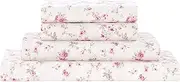 [Modern Threads] Printed 4-Piece Extra Soft Bedding Sheets & Pillowcase Set, Deep Pocket up to 16 inch Mattress Kashmir Rose King
