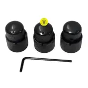 3pcs Black Electric Guitar Volume Tone Control Knob Stacked Dual Concentric Knob