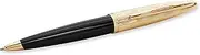 [WATERMAN] Carène Essential Ballpoint Pen, Gloss Black Wave with 23k Gold Clip, Medium Point with Blue Ink Cartridge, Gift Box