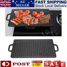 Non-Stick Cast Iron Reversible Griddle Plate Grill Pan Indoor BBQ Cooking 50cm