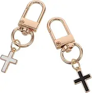 [TOVINANNA] 2pcs Vintage Cross Keychain Charms Decorative Pendant Keyring for Bags Car Keys Retro Alloy Keychain Accessories Durable Wear Resistant Design