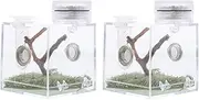 Jumping Spider Habitat Reptile Breeding Box Acrylic Spider Feeding Box Habitat Micro Habitat Terrarium Enclosure Transparent Reptile Cage for Spider Lizard Scorpion Spiderling Enclosure