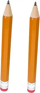 DINHEAROM 2pcs Giant Wooden Pencils: Jumbo Colored Pencils with Eraser Pre-sharpened - 15.33inch Wooden Large Jumbo Pen Giant Big Funny - Back to School Stationery for Kindergarten