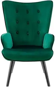 Ovela Henry High Back Armchair (Green Velvet) - OVHENRYHAEA