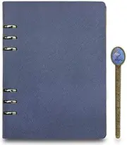 Notebook, Refillable Leather Journal A5 Hardcover Binder Ruled Travel Diary Business Executive DaiPersonal Planner Card Slot Built-in with Book Ruler