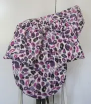 Horse Saddle cover Purple Leopard & FREE EMBROIDERY & 1 pair of Stirrup socks.