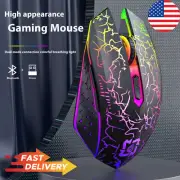 Bluetooth 5.2 RGB Gaming Mouse – Silent Click, 2.4G Wireless, 6-Button, Type-C