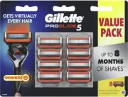 8 Pack Genuine Gillette Proglide5 Power Shaving Blades *Made In Germany