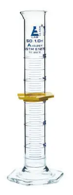 Eisco Labs 50ml Graduated Cylinder with Protective Collar, ASTM, Class A