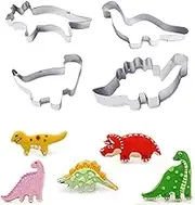 DUBENS Set of 6 Mini Dinosaur Cookie Cutter Set Stainless Steel Jurassic Dino Shaped Cookie Candy Food Moulds