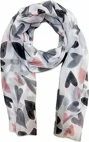 [Jeamis] XL Heart Silk Fashion Spring Scarves Summer Autumn Neckerchief Transition Scarf Colour Gradient Heart Colour Gradient Stole Cloth Silk