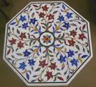 Marble Sofa Table for Home Marble Multicolor Stone Inlay Work Coffee Table Top