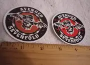 Lot of two Avenged Sevenfold band Waterproof Sticker decal Logo 2 1/2" diameter