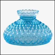 10 inch BLUE DIAMOND QUILT GLASS SHADE fits ALADDIN LAMPS, RAYO, B&H, P&A & More