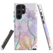 For Samsung Galaxy S22 Ultra Case, Armour Cover, Watercolour Floral