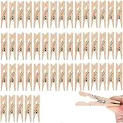 YQkangzhu 50pcs Wooden Clothes Pegs, 7.2cm Large Clothes Pins, Strings Laundry Clothespins, Photo Paper Clips, Heavy Duty Drying Clothes Rack, Storage Clip for Hanging Cards Picture Arts Decoration