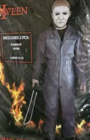 Brand New Michael Myers Halloween II Child Large 12 14 Jumpsuit & Mask Costume