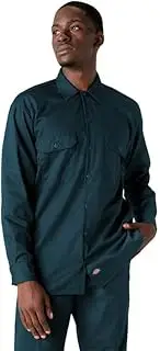 [Dickies] Men's Big and Tall Long Sleeve Work Shirt, Reflecting Pond, Medium