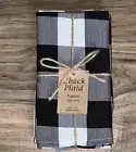 Set of 6 Benson Mills Black White Check Buffalo Plaid Dinner Napkins | Farmhouse