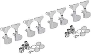 Hoement 2sets 4r Bass Tuners Machine Heads Right Tuning Pegs for Bass Guitar Hard Zinc Alloy Replacement for Old Broken Tuners 4pcs*2