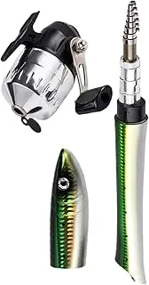 Telescopic Fishing Rod Spin Reel | Telescopic Fishing Rod with Fish Shaped | Fishing Rod with Spin Reel, Comfortable Handle, Foldable Fishing Rod Pen for Ice Fly Fishing