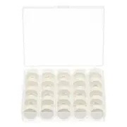 Prewound Sewing Bobbin Thread Set of 25pcs with Storage Case, Light Beige