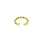 14k Gold on Sterling Silver Twisted Rope Helix Fake Cartilage Piercing Ear Cuff
