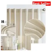 Versatile 2-Pack Beige Back Tab Curtains - Light Filtering Window Drapes 96 Inch