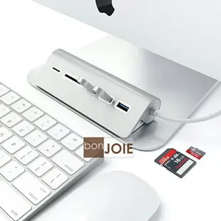 ::bonJOIE:: 美國進口 Satechi Aluminum USB 3.0 Hub & Card Reader 鋁合金材質 集線器 (含 SD / Micro SD 讀卡器)(全新盒裝) 讀卡