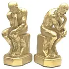 25594 Thinker Bookends 9 inch Big Unique Book Ends Nonskid Heavt Duty Solid