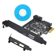 PCI-E to USB 3.2 Gen1 5Gbps 19PIN Expansion Card Adapter 2 Ports Type C & Type A